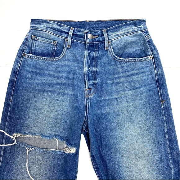 FRAME Denim Le Original Straight-Leg High Rise Jeans Style LOJ207 Whitmore Slash - Picture 3 of 15